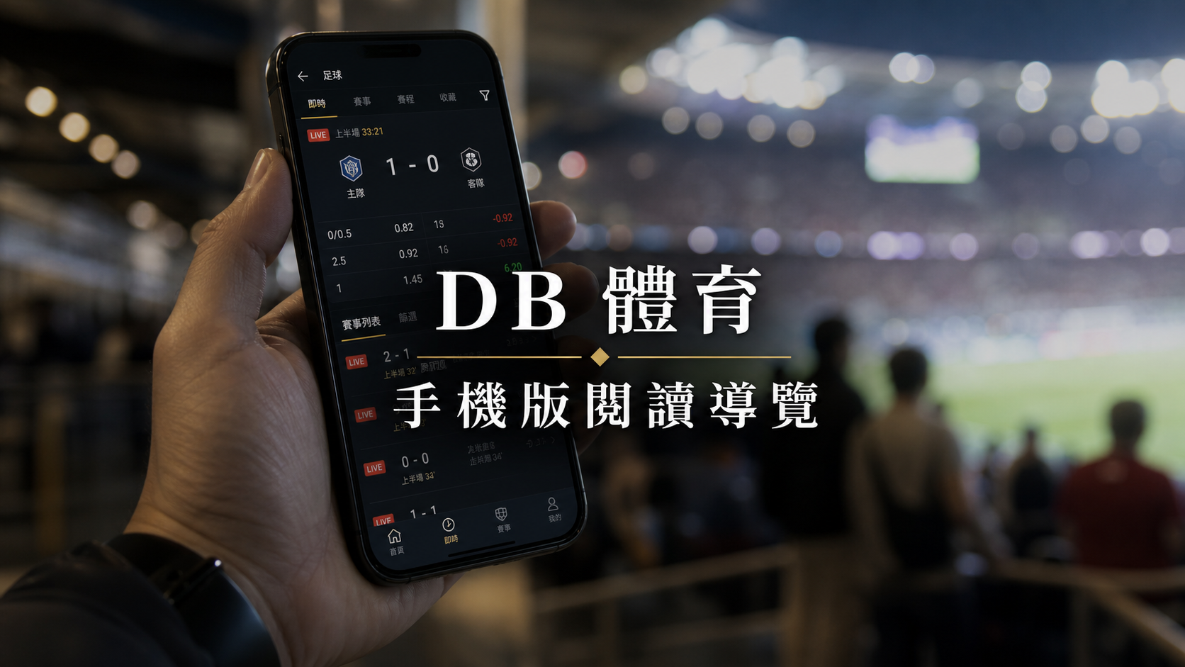 手機版 DB 體育閱讀方式：小螢幕下的球種、盤口與注單