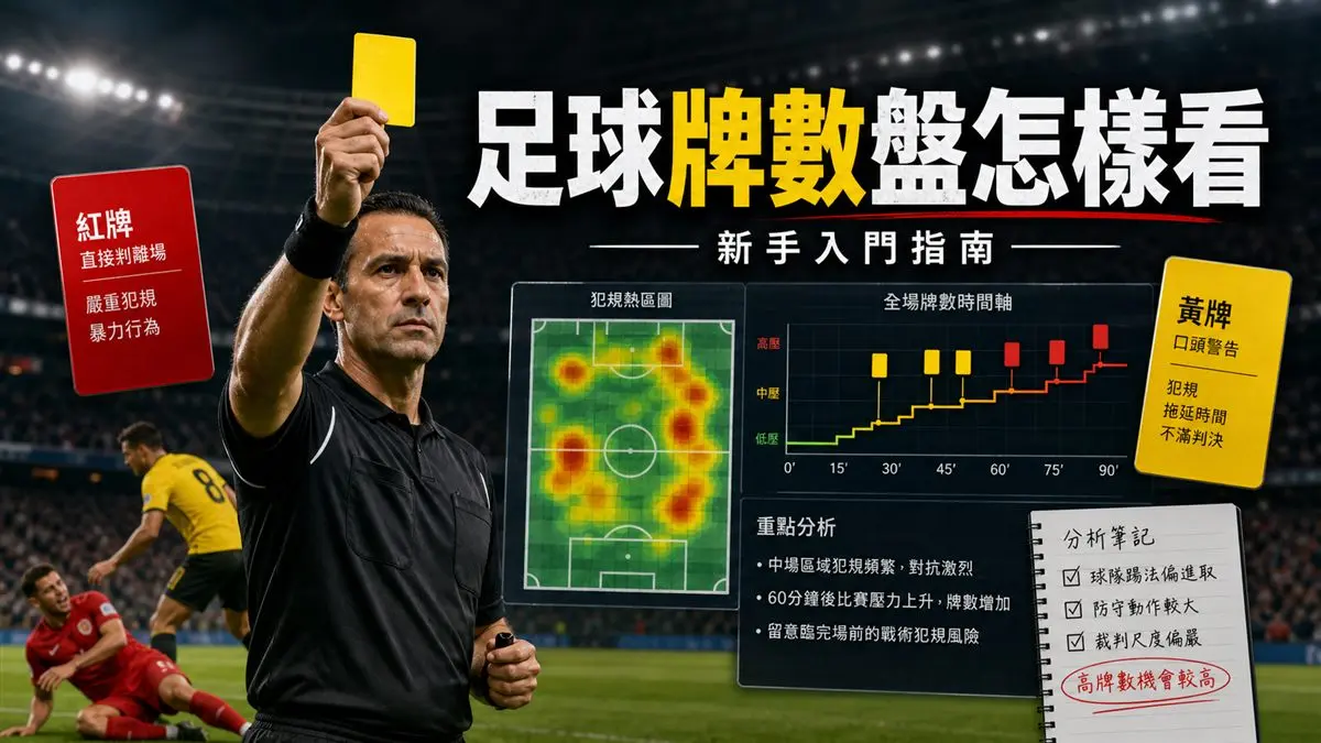 足球牌數盤怎樣看：黃牌、紅牌、裁判尺度與高壓比賽入門 封面圖