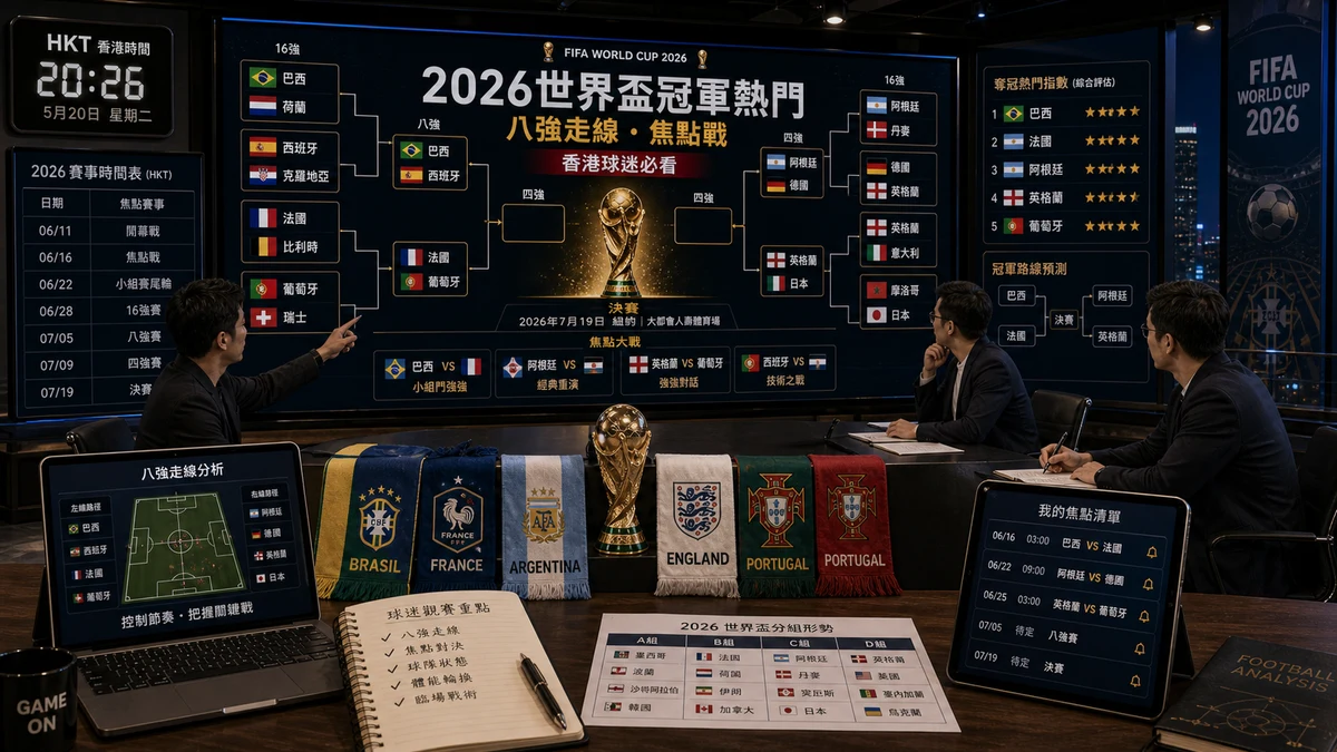 2026世界盃冠軍熱門:香港球迷最值得留意的國家、八強走線與焦點戰