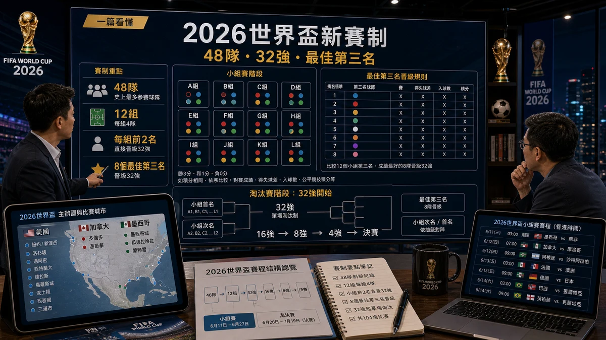 2026世界盃新賽制完整整理：48隊、32強、最佳第三名一篇看懂