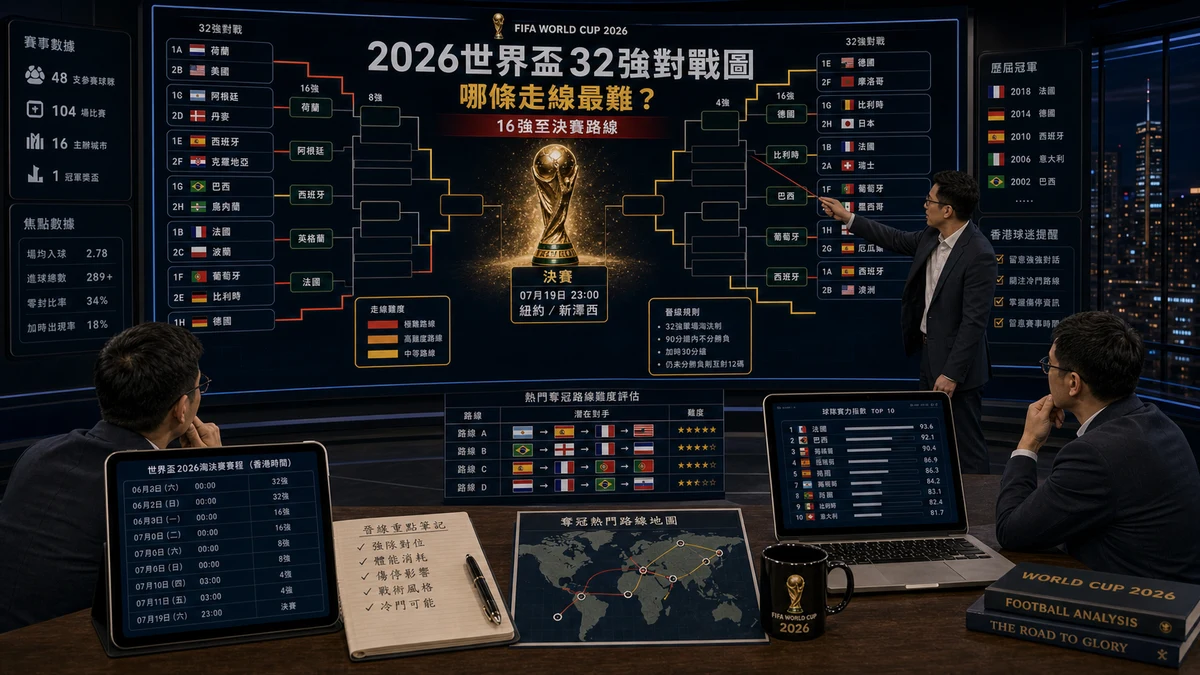 2026世界盃32強對戰圖：哪條走線最難？16強至決賽路線一文看清