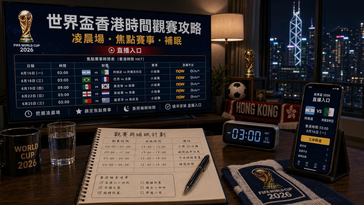 世界盃香港時間觀賽攻略：凌晨場如何選擇？焦點賽事、補眠與直播入口