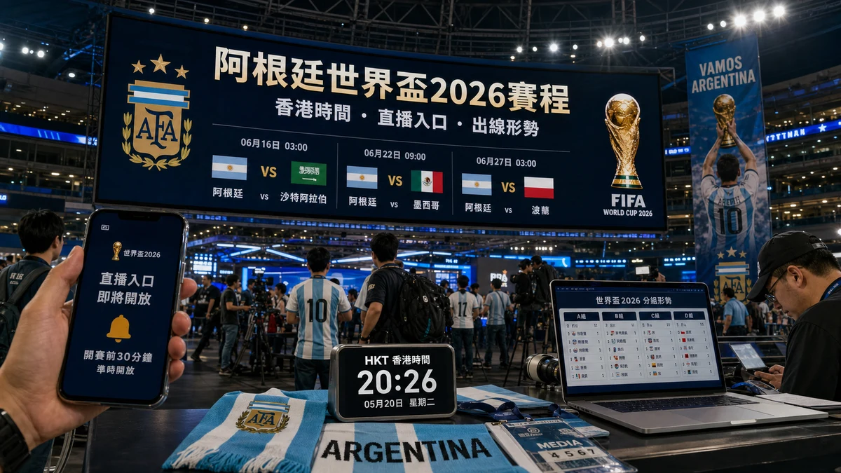 阿根廷世界盃2026賽程：衛冕熱門香港時間、直播入口與出線形勢