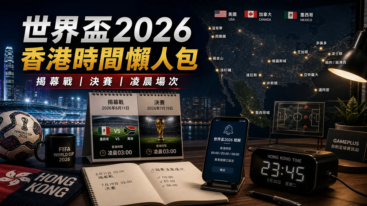 世界盃2026香港時間指南：揭幕戰、決賽、凌晨場次與免費直播