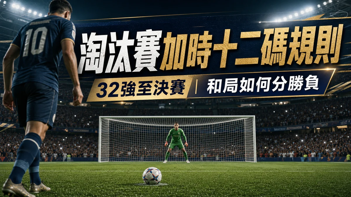 世界盃2026淘汰賽加時十二碼規則：32強至決賽和局如何分勝負？