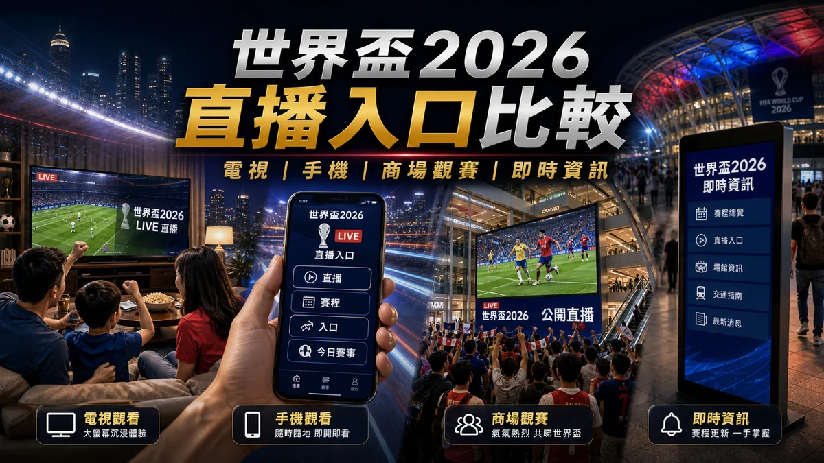 世界盃2026直播入口比較：電視、手機、即時比分與GamePlus免費直播